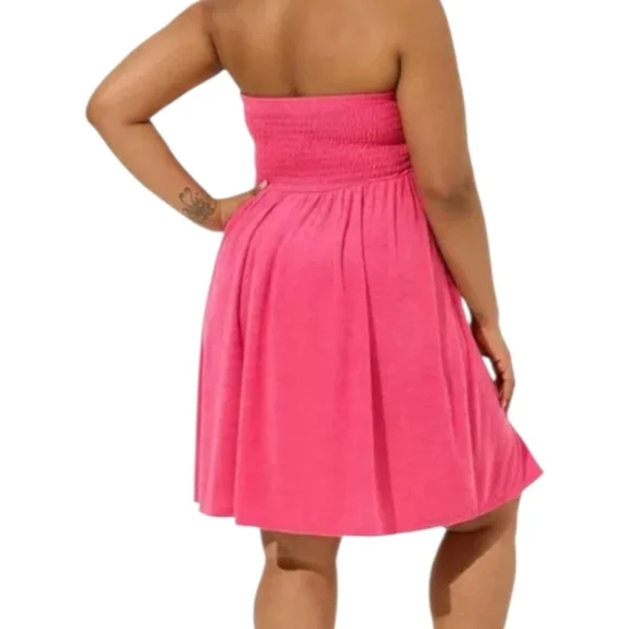 Torrid Smocked Strapless Cover-Up Mini Dress - Picture 4 of 9